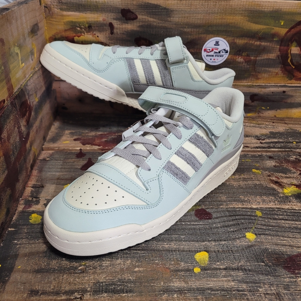 adidas Light Blue and Gray Low-Top Athletic Sneakers